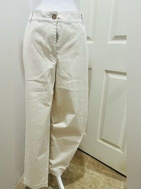 Talbots Cream Wide-Leg Chinos